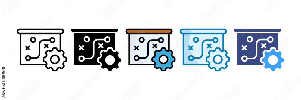 Strategic Roadmap Icon Set Multiple Style Collection Strategic Roadmap Icon Set Multiple Style Collection