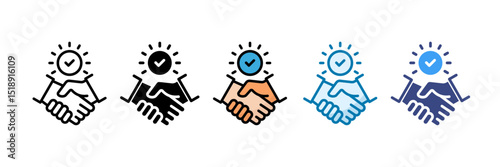 Partnership Deal Icon Set Multiple Style Collection