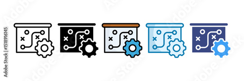 Strategic Roadmap Icon Set Multiple Style Collection