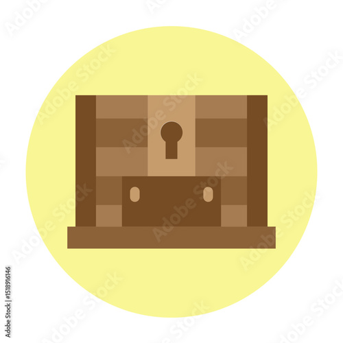 Treasure Chest Vector Flat Icon Design