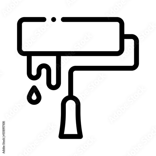 paint roller line icon