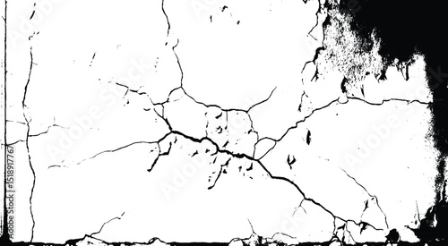 Black and white grunge urban texture vector with copy space. Abstract illustration surface dust and rough dirty wall background with empty template.