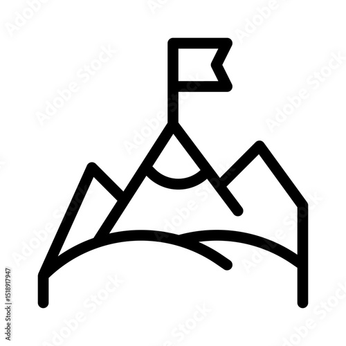 mountain peak line icon