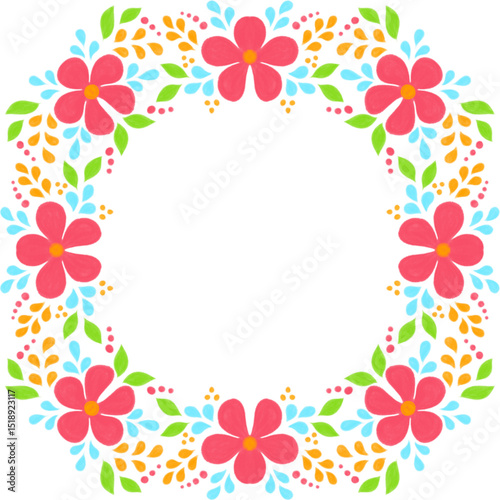 Elegant round floral arrangement ideal for invitations, branding, websites, and more. Features vibrant blooms and lush greenery creating a sophisticated and charming design. 