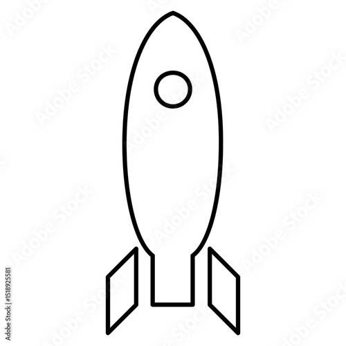 Rocket symbol icon line_1
