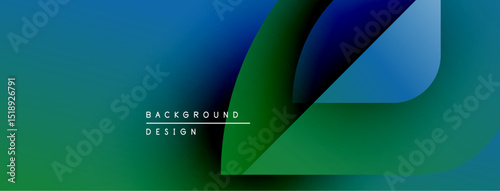 Abstract gradient background. Blue, green hues blend smoothly. Text reads background design centrally positioned. Modern visual presentation.