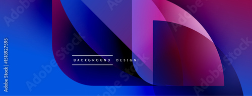 Abstract gradient shapes overlap, creating dynamic visual effect. Blue transitions to purple, modern design element.