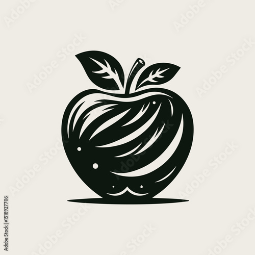 Minimalist apple fruit vector logo design with a clean, round shape for a fresh and educational company brand