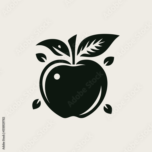 Crisp red apple fruit vector logo illustration showcasing healthy natural produce with a fresh design