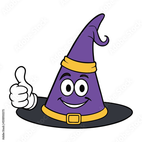 A cheerful witch wearing a tall, crooked hat gives a big thumbs up, casting a friendly vibe with a magical sparkle in her eyes. Spooky meets approval! 🧙‍♀️👍
