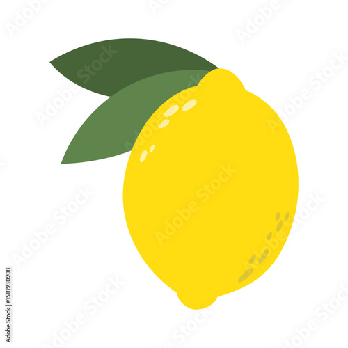 Vector Illustration of Lemon with Leaves