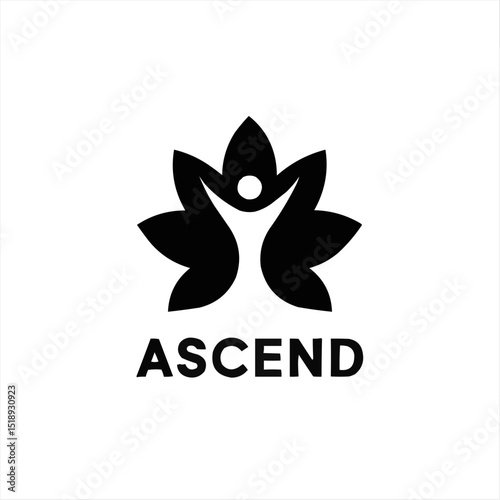 Abstract black and white flower logo design, a modern business vector icon and company symbol illustration