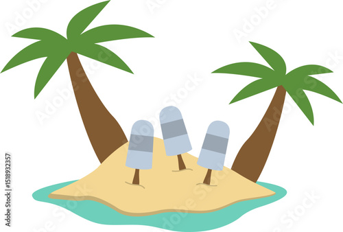 Flat Beach Island Element