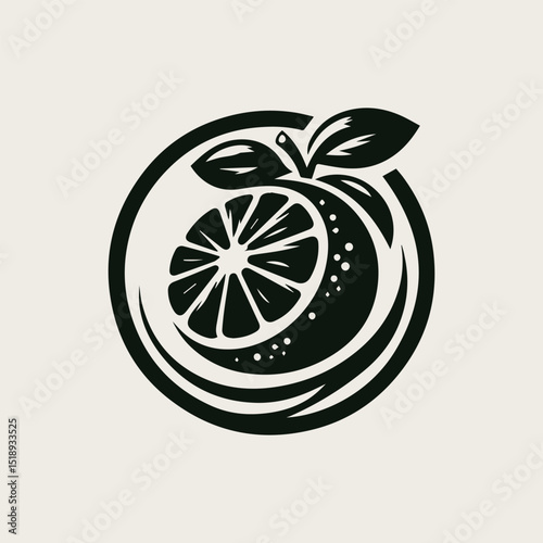 orange fruit vector logo illustration showcasing fresh healthy citrus produce with a modern design
