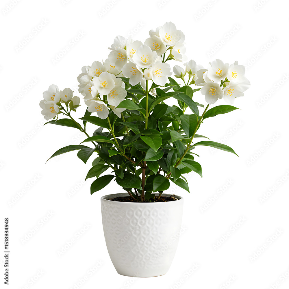 custom made wallpaper toronto digitalWhite jasmine plant in white pot isolated on transparent background