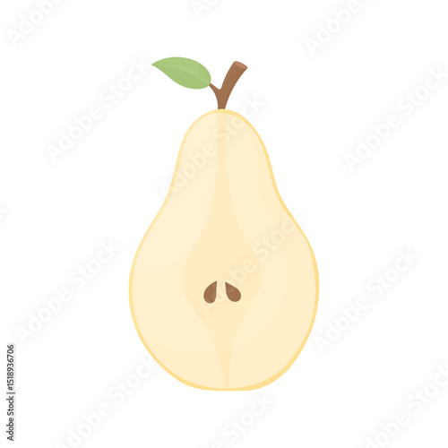Sliced ​​yellow pear. Juicy tasty fruits.