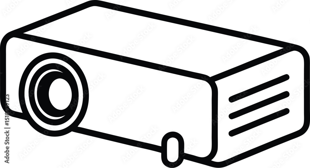 Projector icon set cinema screen projector machine vector symbol small office projector sign in black filled and outlined style | Premium Vector
