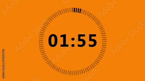 2 minutes countdown animation circle dashes motion 4k HD