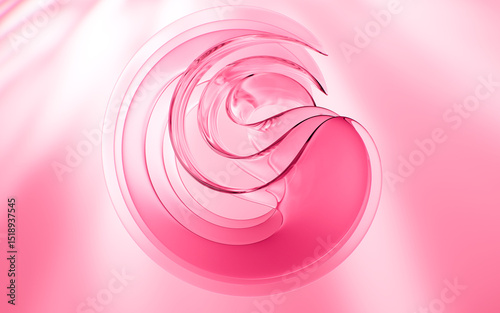 Fototapeta Naklejka Na Ścianę i Meble -  Abstract multi-layered glass curve background, 3d rendering.
