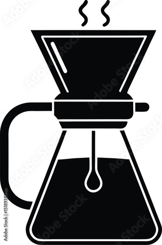 Black and White Engraving of a Coffee Brewer on White Background | Premium AI-generated vector
