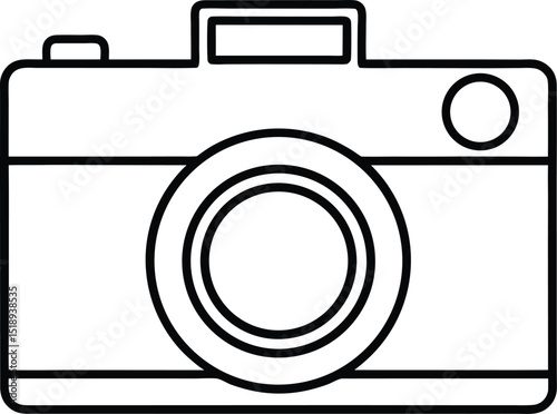 Camerasolid outline color vector illustration | Premium