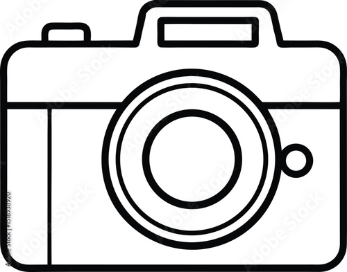 Camera outline color vector illustration | Premium