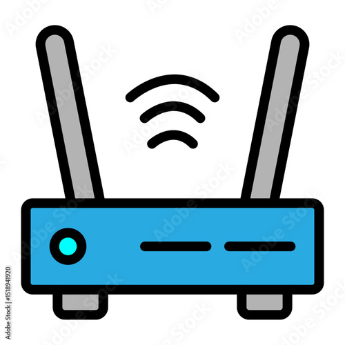 Router Vector Filled Icon Design