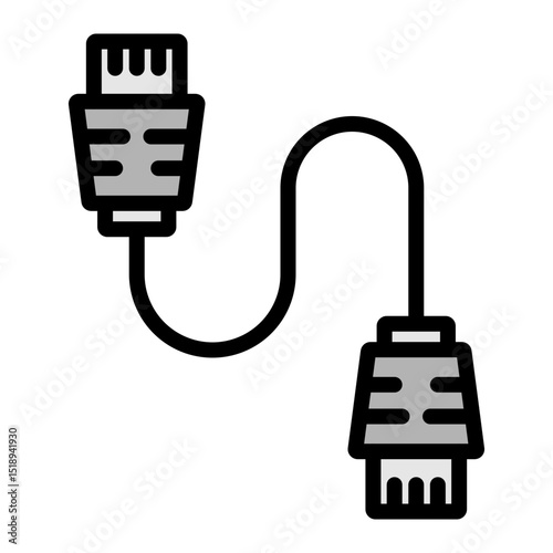 Ethernet Cable Vector Filled Icon Design