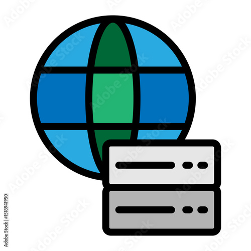 Proxy Server Vector Filled Icon Design
