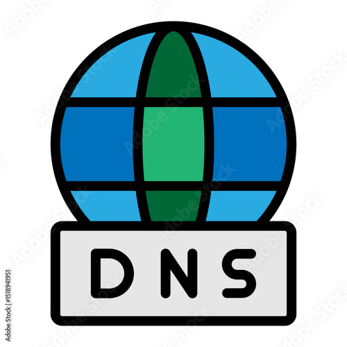 DNS Vector Filled Icon Design