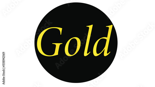 The word gold is gold in color