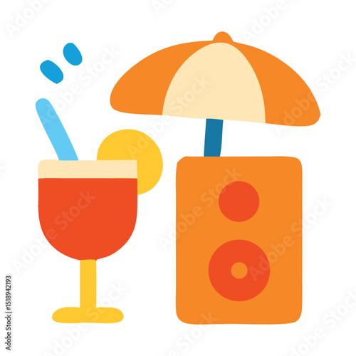 Summer party with a cocktail, music, and fun!