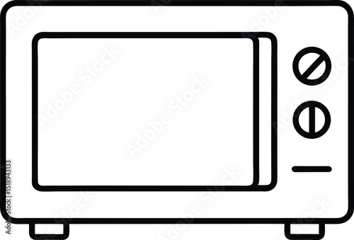 Microwave oven black silhouette vector art and illustration