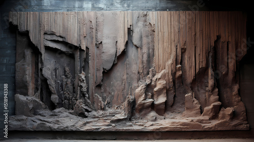 sculpture biennale concept visual | sculptural empathy | elemental dignity | dark stone and dust | weight-based symmetry | stone silhouettes | eroded edges | modeled clay | public space presence |