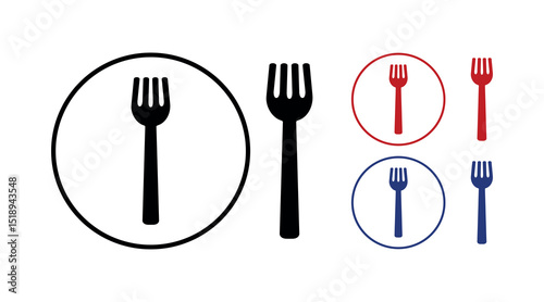 A set of vector fork icons, each icon is isolated. They are used for menus, infographics, web pages, and design. Stock illustration