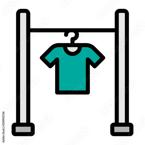 Clothing Rack Vector Filled Icon Design