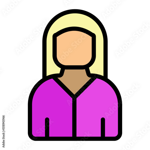 Woman Vector Filled Icon Design
