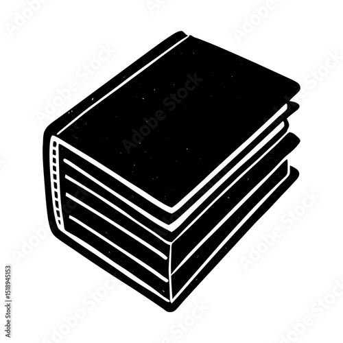 Illustration of a stack of bound books silhouette