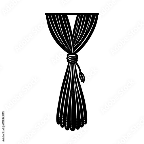 Window covering tieback vector graphic art silhouette
