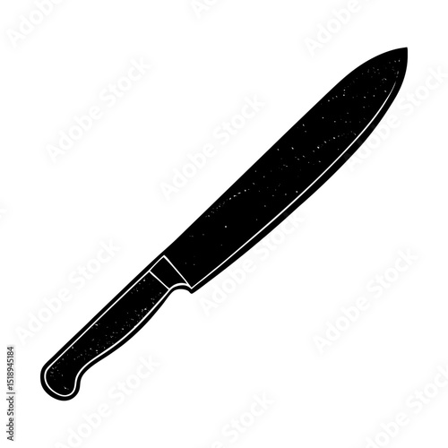Vintage style kitchen utensil sharp knife silhouette