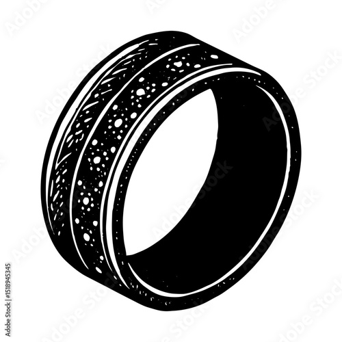 Decorative ring with intricate patterns art silhouette