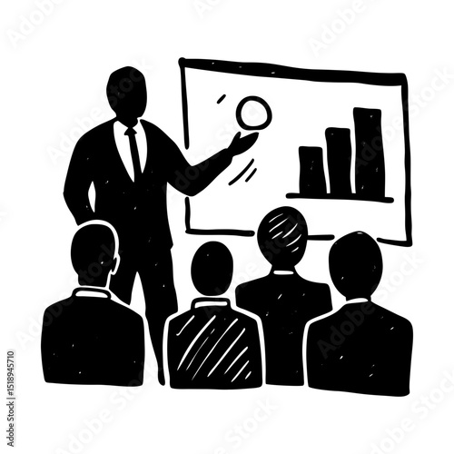 Presentation meeting audience illustration silhouette