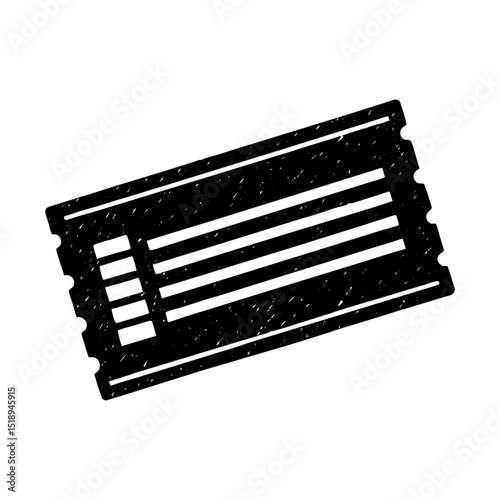 Isolated vector ticket stub illustration silhouette