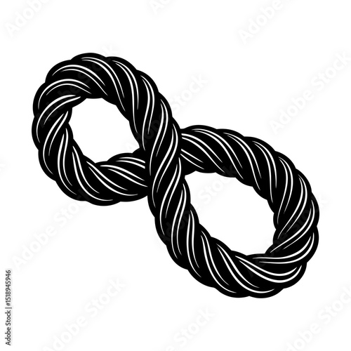 Infinity symbol twisted rope vector shape silhouette