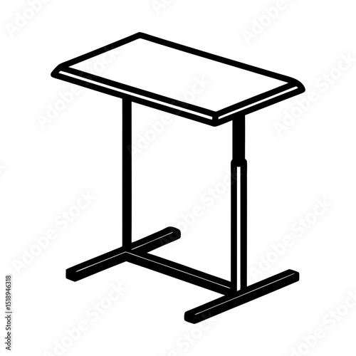 Adjustable height table furniture design silhouette