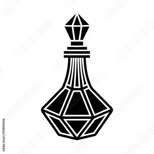 Luxury aroma bottle vector design element silhouette