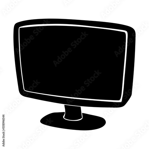 Illustration of a computer monitor screen silhouette