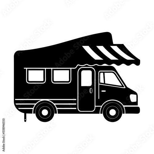 Camping vehicle travel trailer rv graphic silhouette