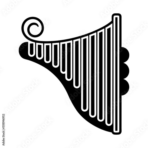 Pan flute musical instrument illustration silhouette