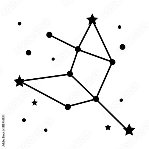 Celestial star constellation vector graphic silhouette